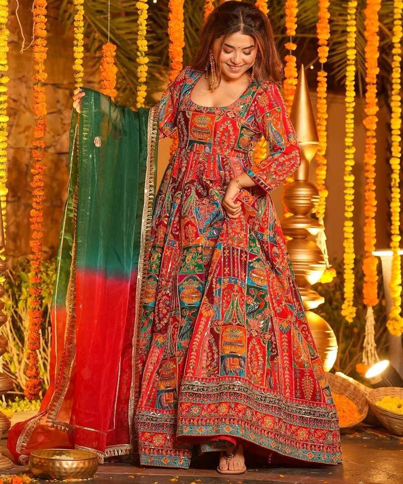 Designer Embroidered Anarkali